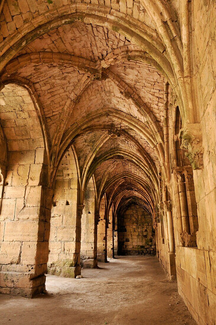 gothic loggia in the Crusader fortress Crac, Krak des Chavaliers, Qalaat al Husn, Hisn, Syria, Middle East, West Asia