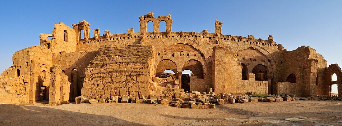 byzantine church ruin at the archeological site of Resafa, Sergiopolis, near the Euphrates, Syria, Middle East, West Asia