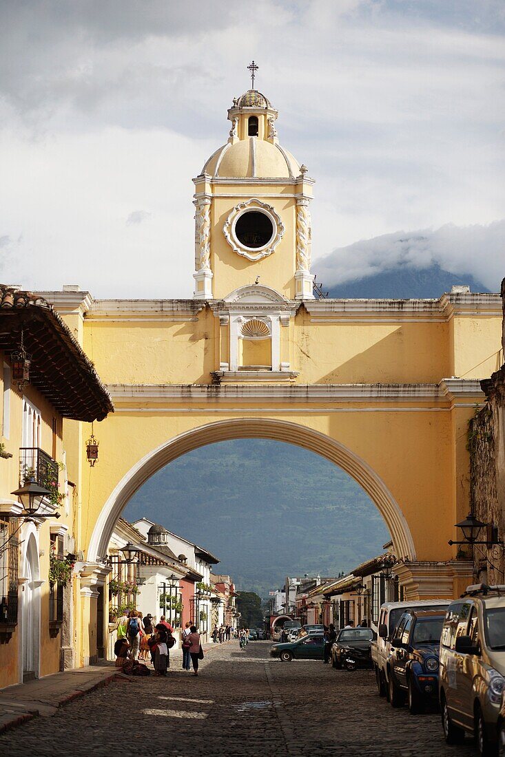 El Arco de Santa Catalina on Calle del Arco in Antigua near Guatemala City in Guatemala