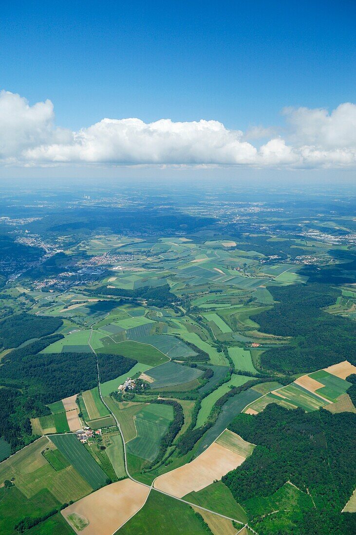 Countryside aerial view at the South west of Zweibrucken town - Saarland region - Germany - Europe