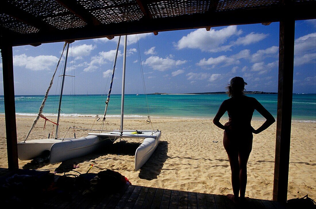 Nautical base on Sal Rei beach. Boa Vista island, Archipelago of Cape Verde Islands