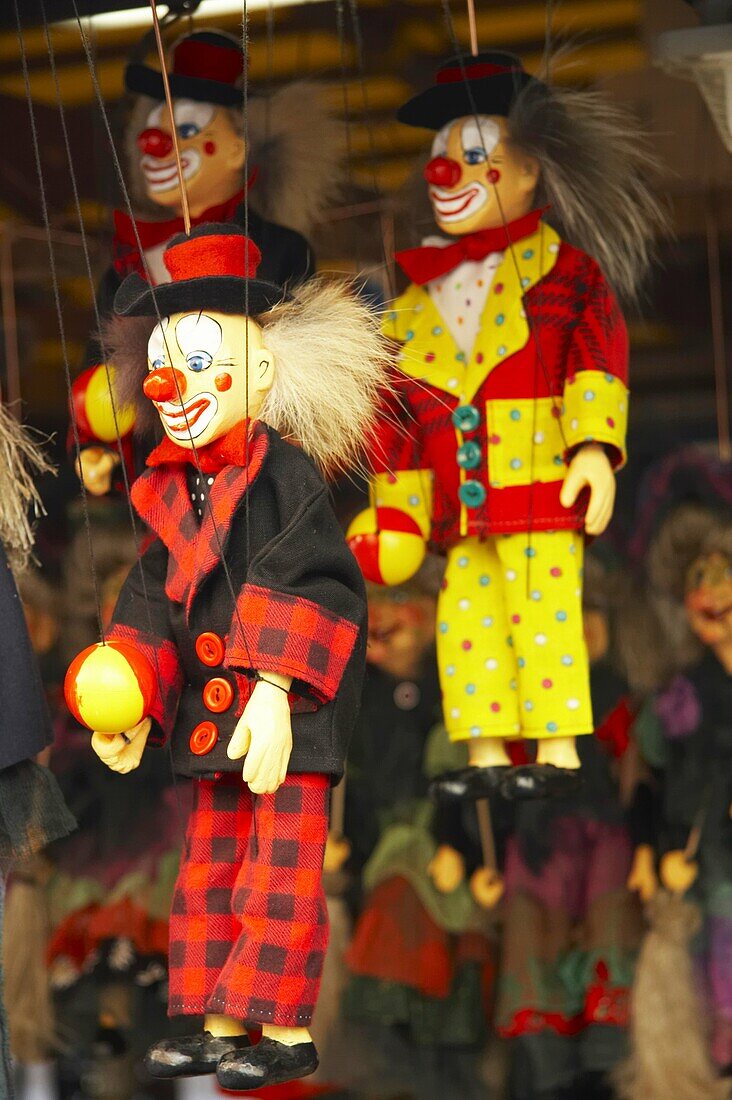 Czech Republic, Prague, Prague City Traditional Czech Clown Puppet on a market stall in Prague