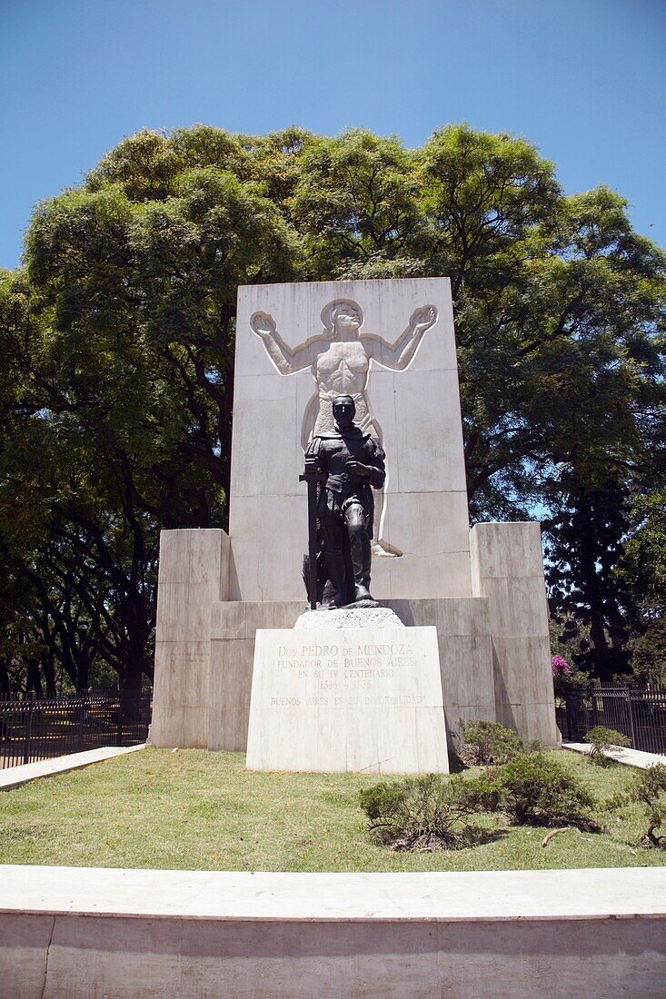 Argentina, Buenos Aires Province, Buenos Aires Monument in the Plarque Lezama, dedicated to Pedro De Mendoza - The founder of Buenos Aires