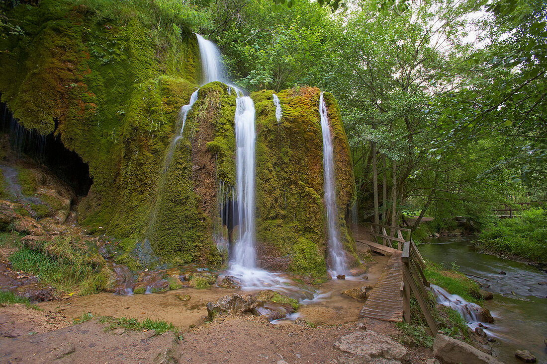 Waterfall Dreimühlen near Nohn, Eifel, Rhineland-Palatinate, Germany, Europe