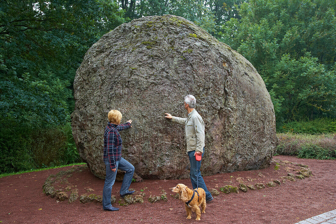 Lava from eruption of volcano, Strohn, Eifel, Rhineland-Palatinate, Germany, Europe