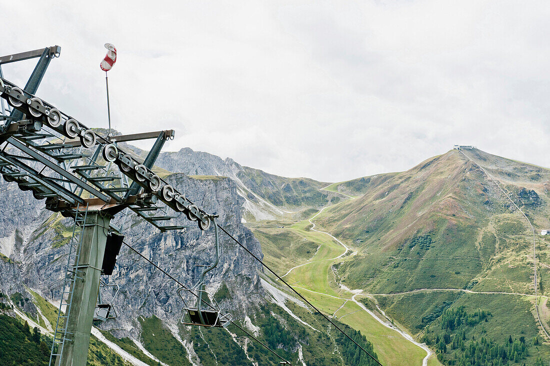 Chair lift, Axamer Lizum skiing area, Tyrol, Austria