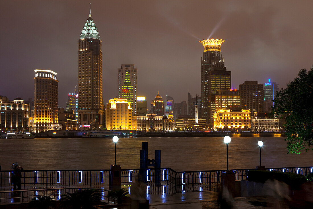 View from Putong to the Skyline of Shanghai and the Bund at th, Shanghai Province, People's Republic of China