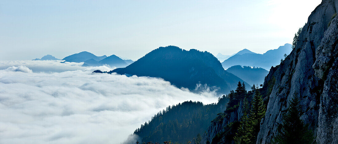 The Ammer mountains with view of Laber and Hoernle, Upper Bavaria, Germany, Europe