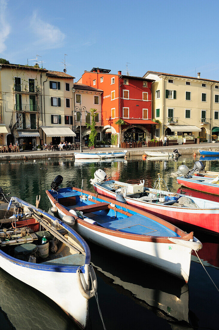 Boats in marina at Lake Garda, Lazise, Veneto, Italy