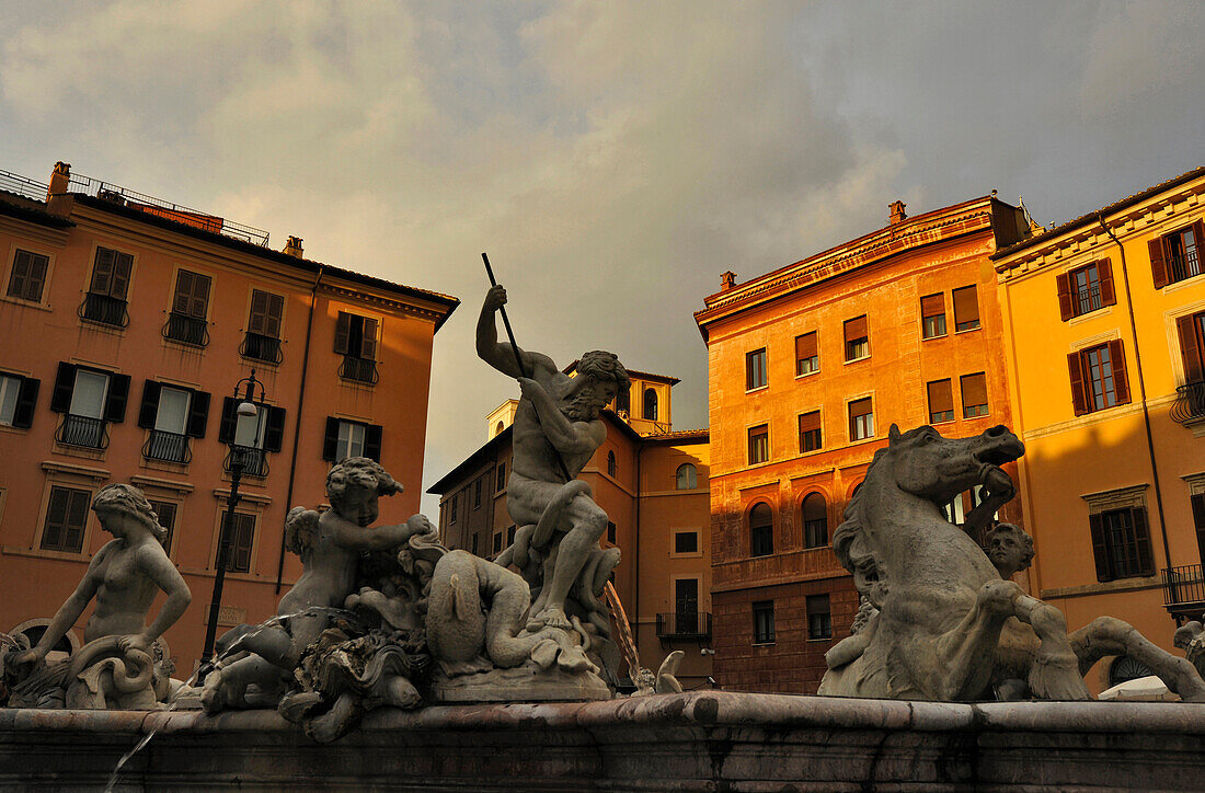 Fontana del Nettuno, Piazza Navona, Rom, Latium, Italien