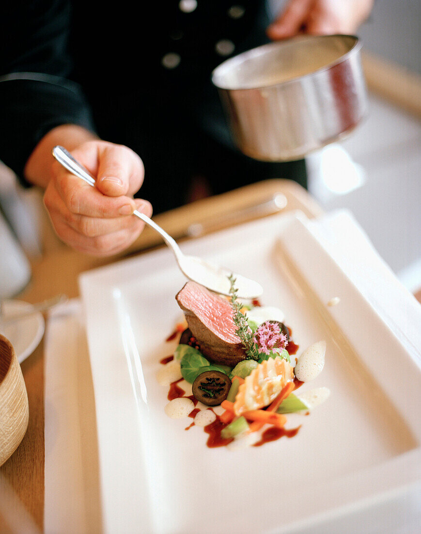 Dinner getting served, Bregenz, Vorarlberg, Austria