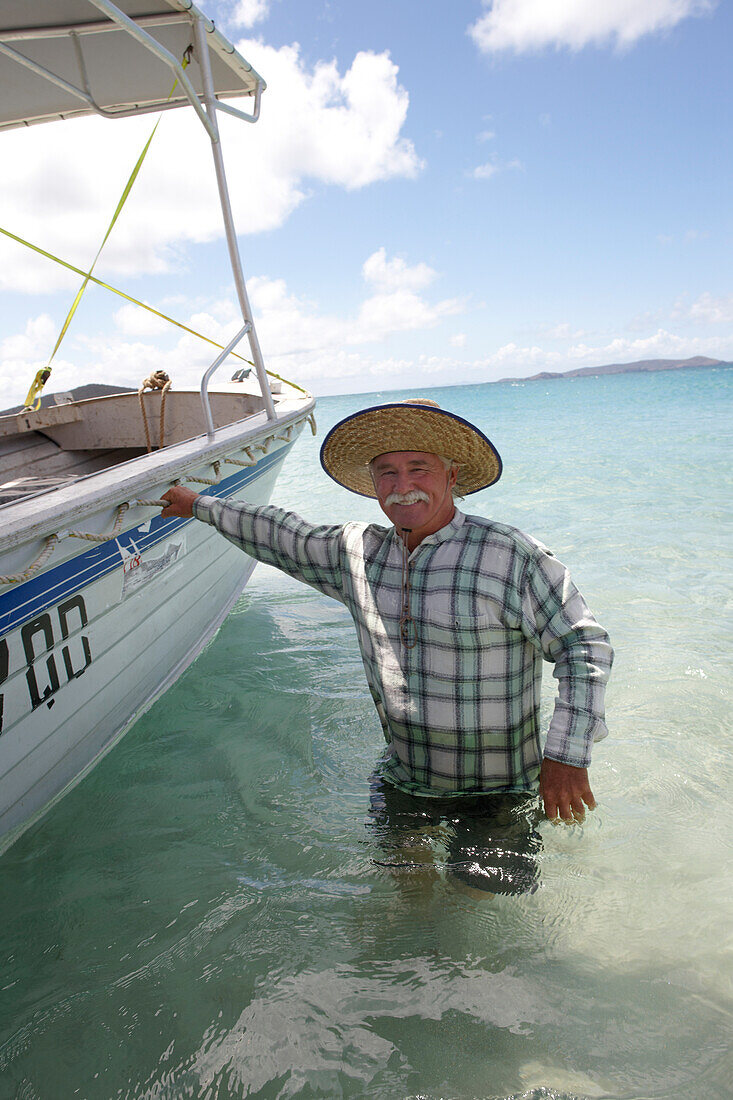 Geoff Mercer, owns a hotel and lives on Great Keppel Island, Great Keppel Island, Great Barrier Reef Marine Park, UNESCO World Heritage Site, Queensland, Australia