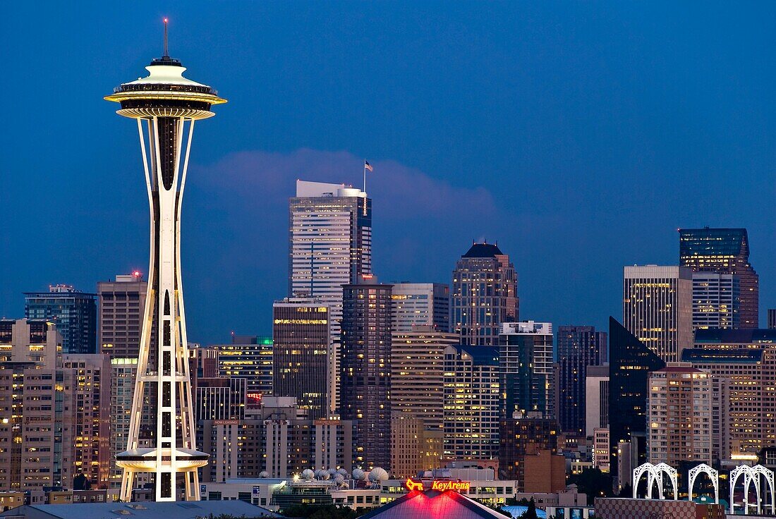 Seattle at Night, Washington, USA