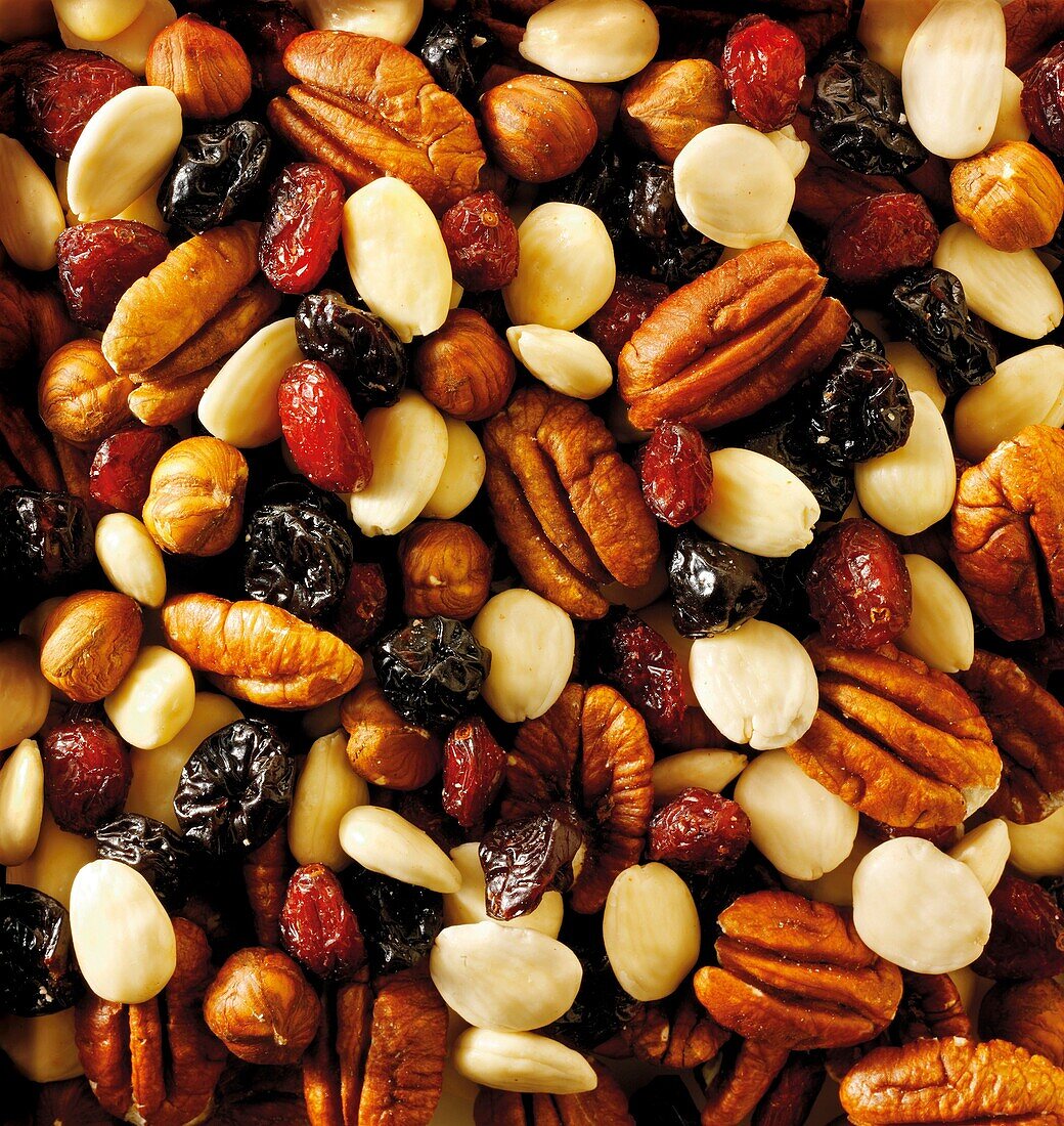 Fruit and nut mix - pecans, almonds, raisons and dried cranberry Food