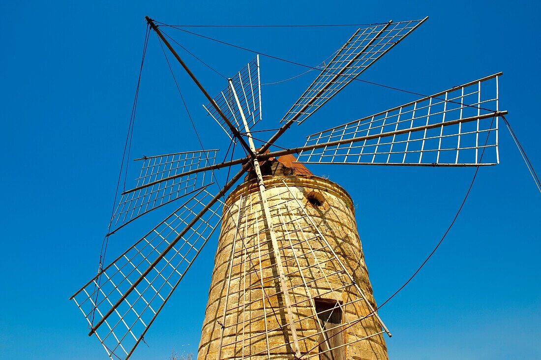 Maria Stella salt pan windmill, Trapani, Sicily