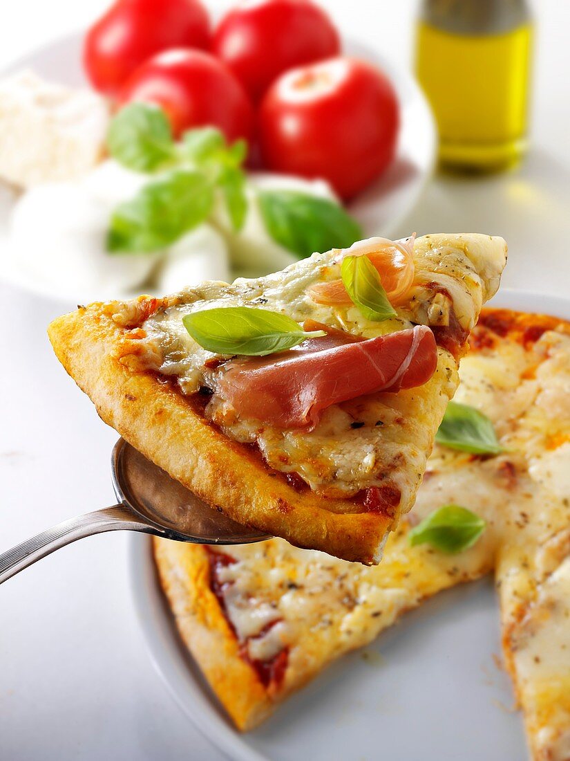 Italian procutto, thin crust Pizza