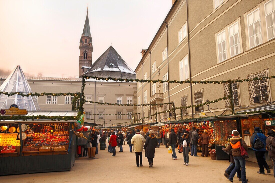 Christmas market stalls in Satlzburgh market - Austria