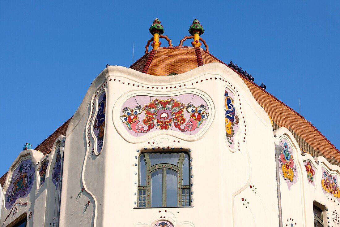 The 1902 Art Nouveau Sezession Cifra Palota Cifra Palace with Zolnay tiles, Hungary Kecskemét