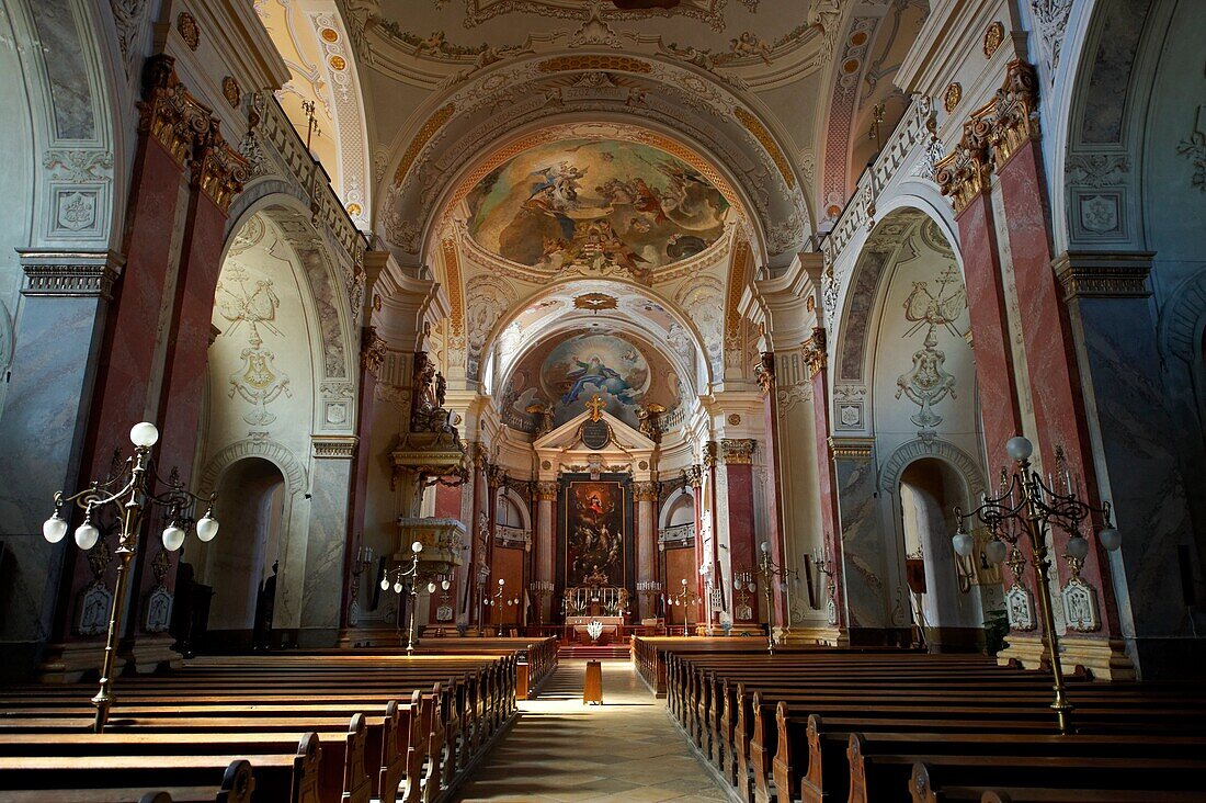 Baroque interior of The Great Church, Hungary Kecskemét