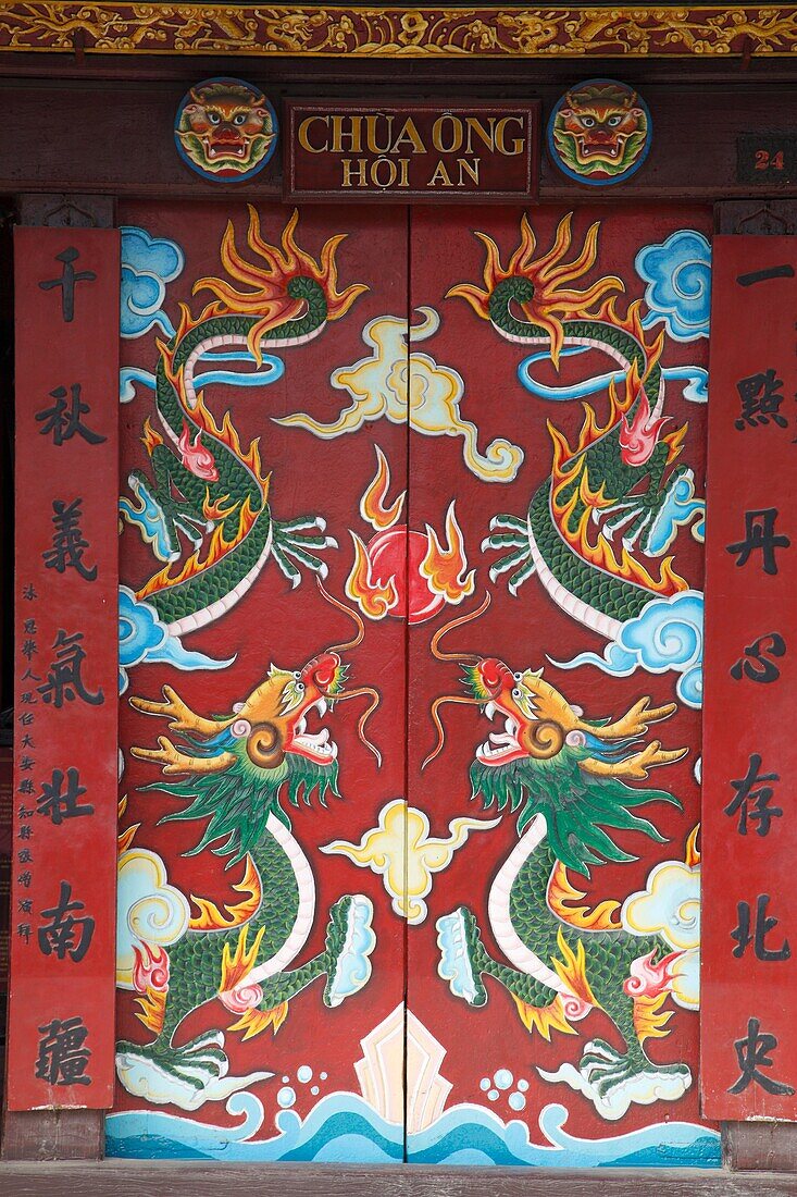 Vietnam, Hoi An, Chinese Assembly Hall, door