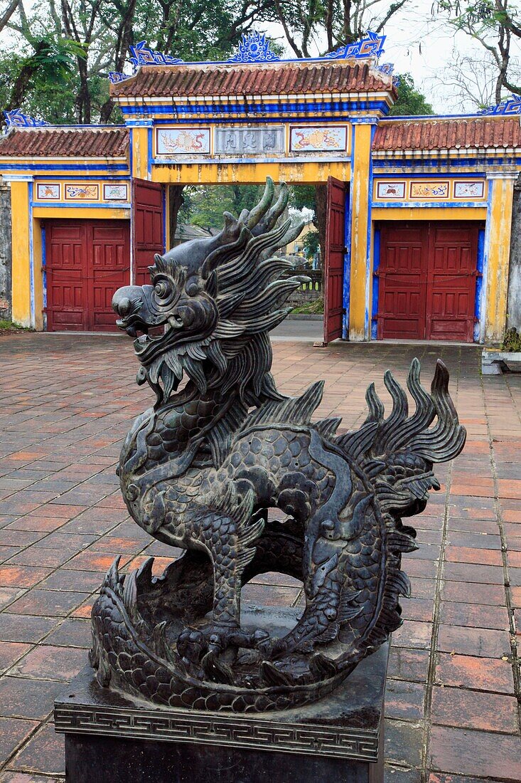 Vietnam, Hue, Citadel, Imperial Enclosure, statue, gate