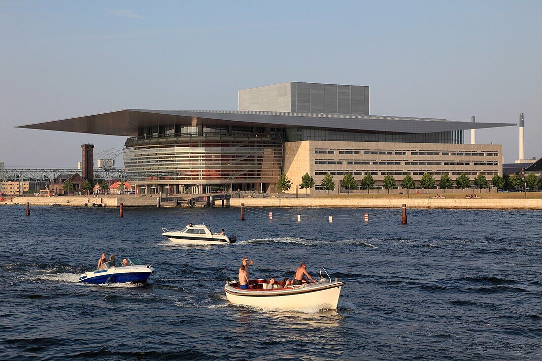 Denmark, Copenhagen, Opera House, boats