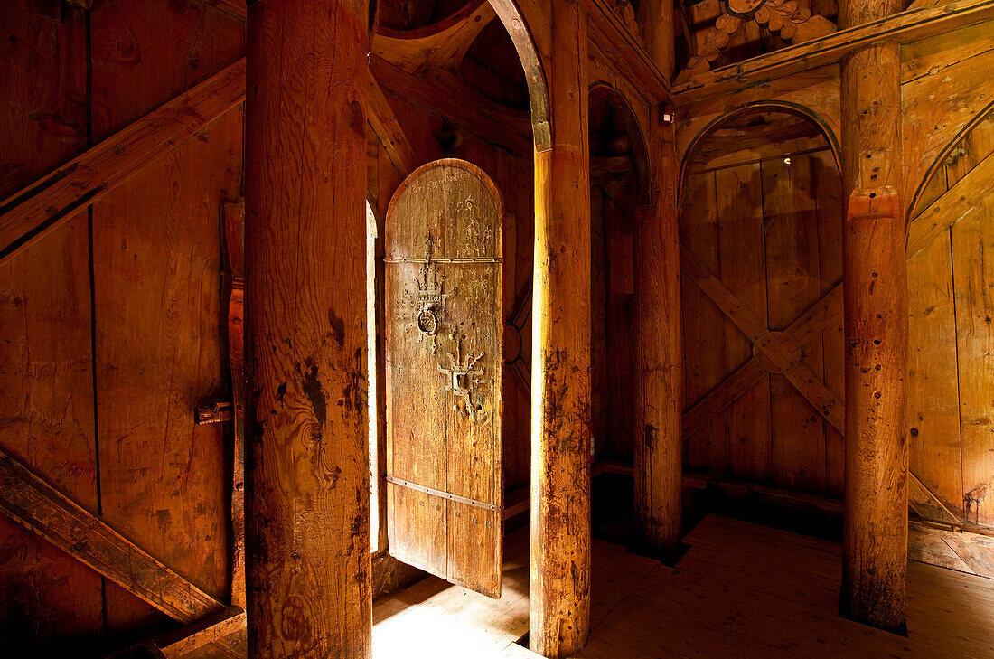 Borgund stave church, Norwegian wood construction, oldest wood construction in europe, Laerdal, Sogn og Fjordane, Sognefjord, Norway, Scandinavia, Europe