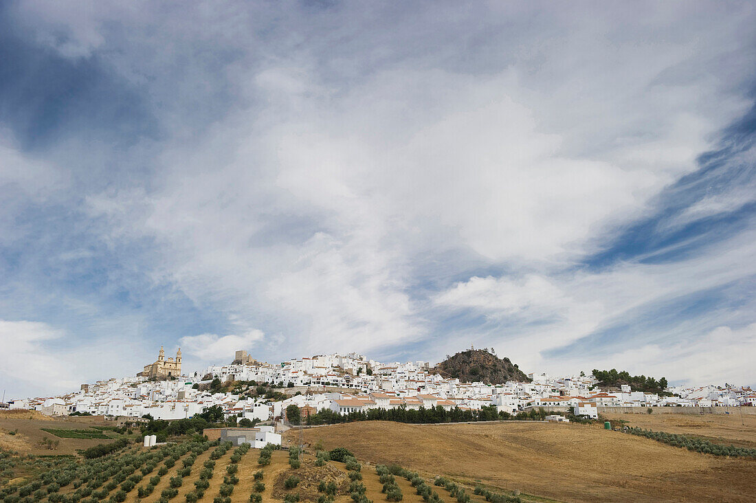 Blick auf Olvera, Andalusien, Spanien