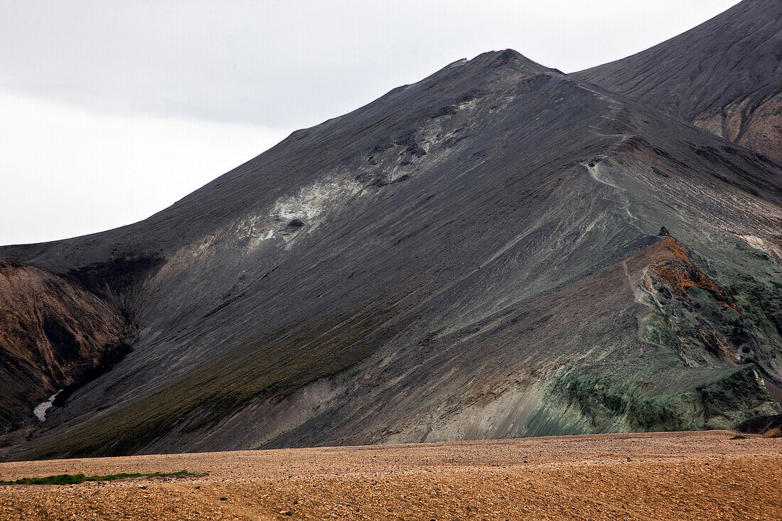 The Landmannalaugar Mountain Range in the Center of Iceland, a Twisted Landscape Where Volcanic Activity Has Formed Reddish Craters and Rhyolite Mountains, Highlands of Iceland, Europe