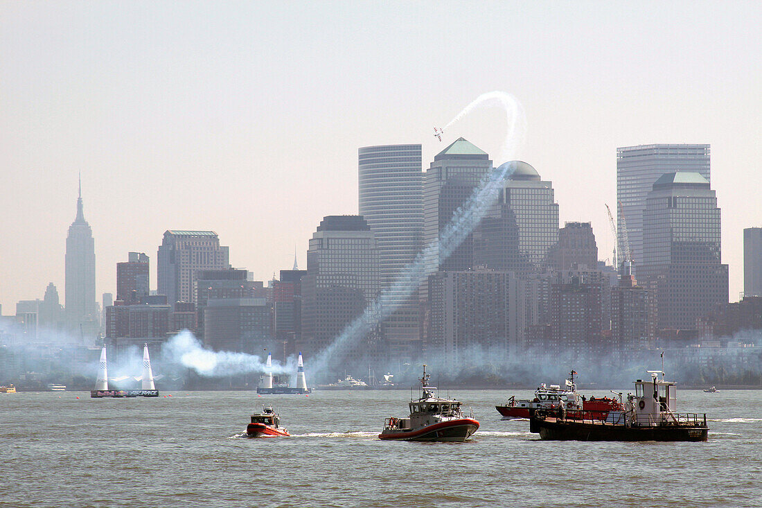 A Plane Doing Aerial Stunts During the Red Bull Air Race in the Port of New York City in July 2010, United States