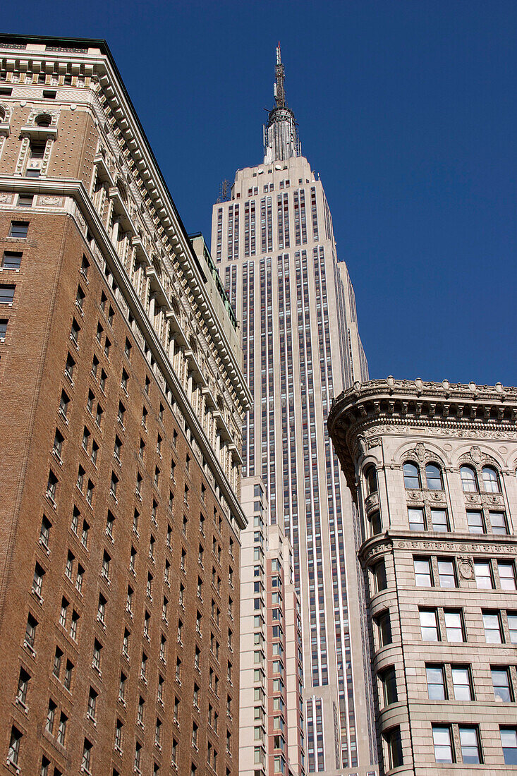 View of the Top of the Empire State Building, Manhattan, New York, United States of America, Usa