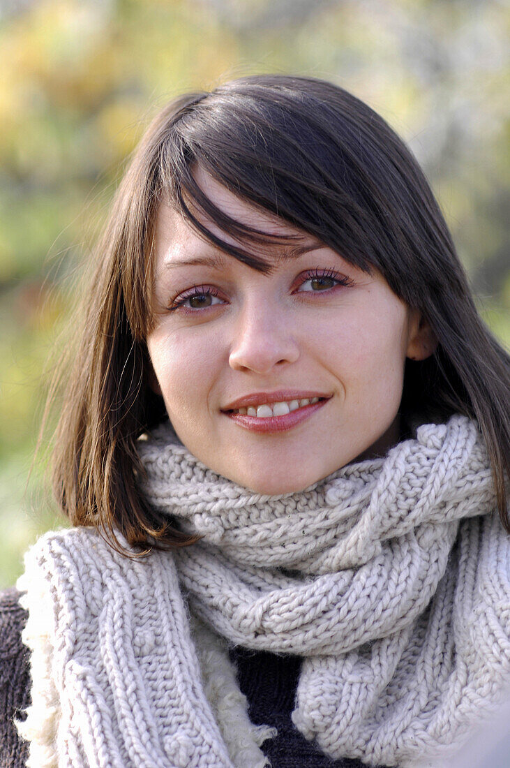 Portrait. Young Woman with a Scarf