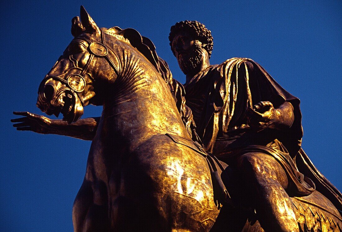Italy, Lazio, Rome A bronze Statue of Marcus Aurelius in the Campidoglio