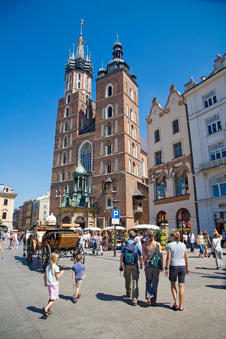 St Mary's church Old Town Square Cracow Poland