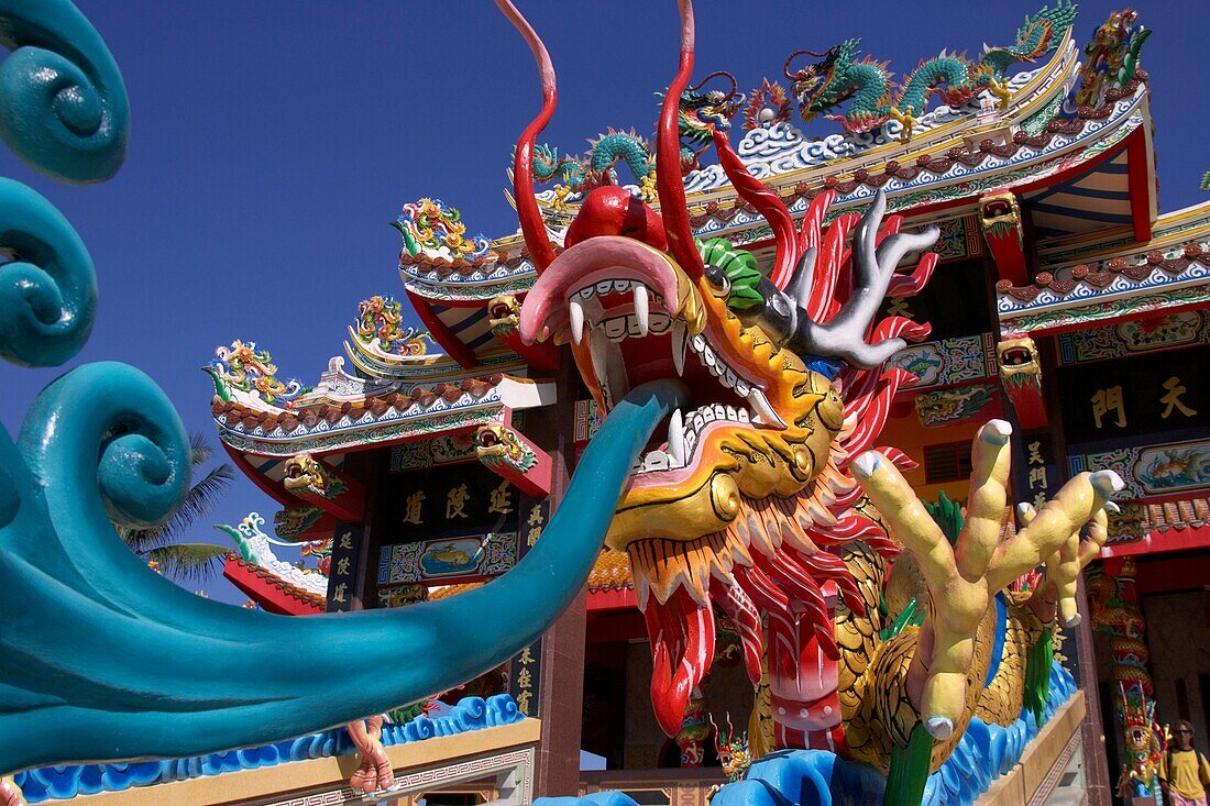 Colourful Buddhist Temple, Phuket, Thailand