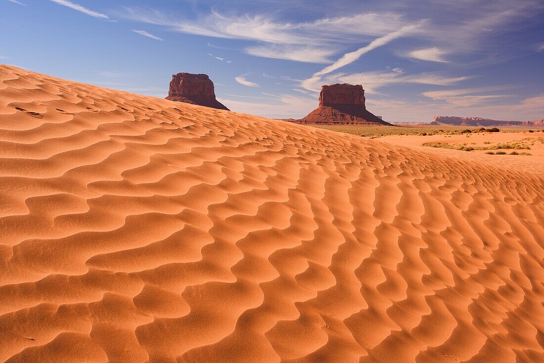 Pink sand dunes and mitterns