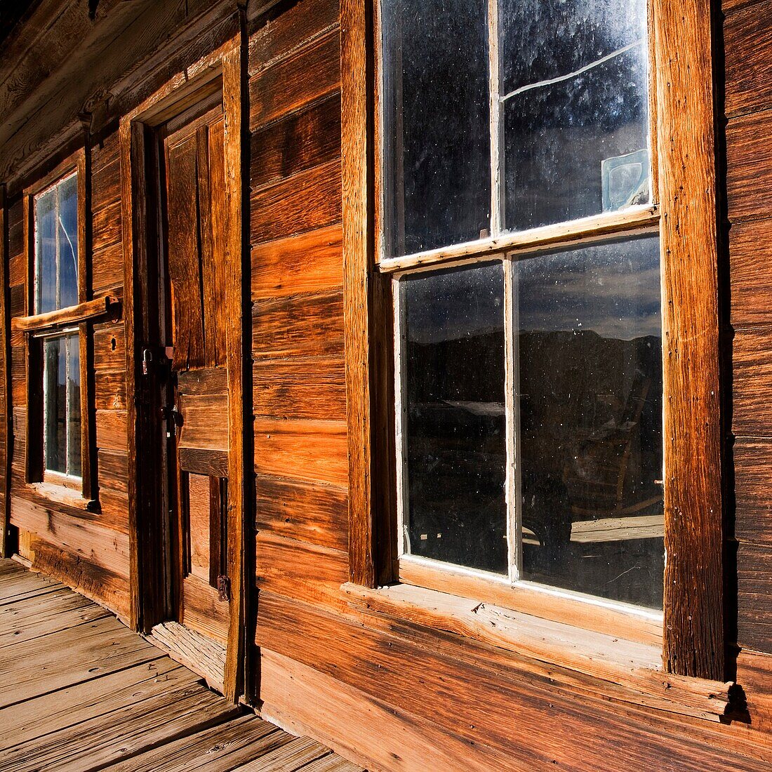 Detail of abandoned building in the ghost town of Bodie