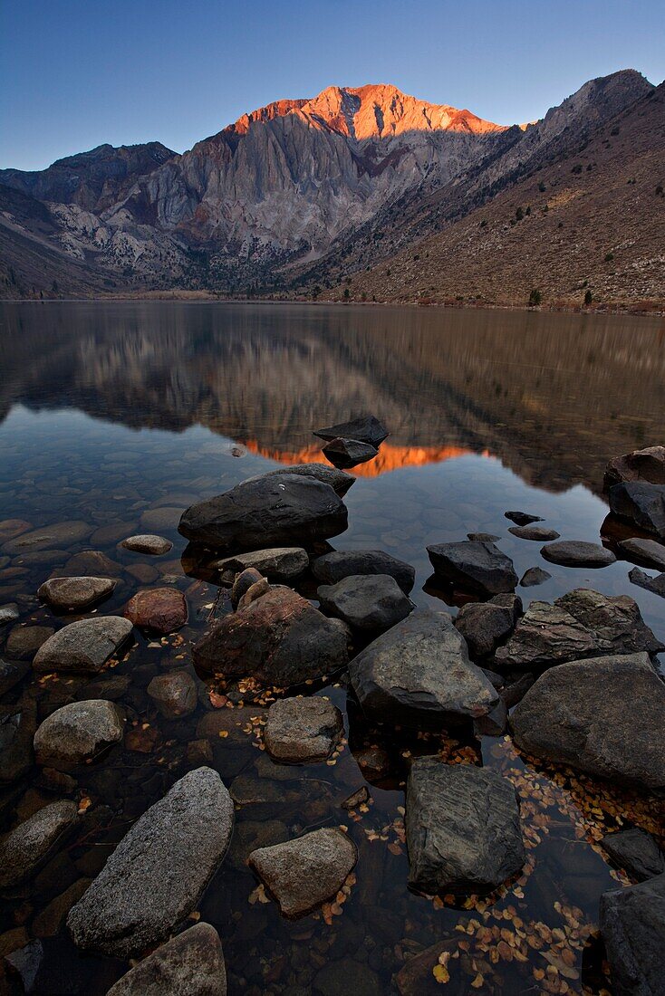 Sunrise at Convict Lake Sierra mountians in the background