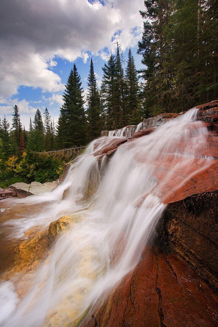 Waterfalls near Saint Mary Lake, Glacier National Park