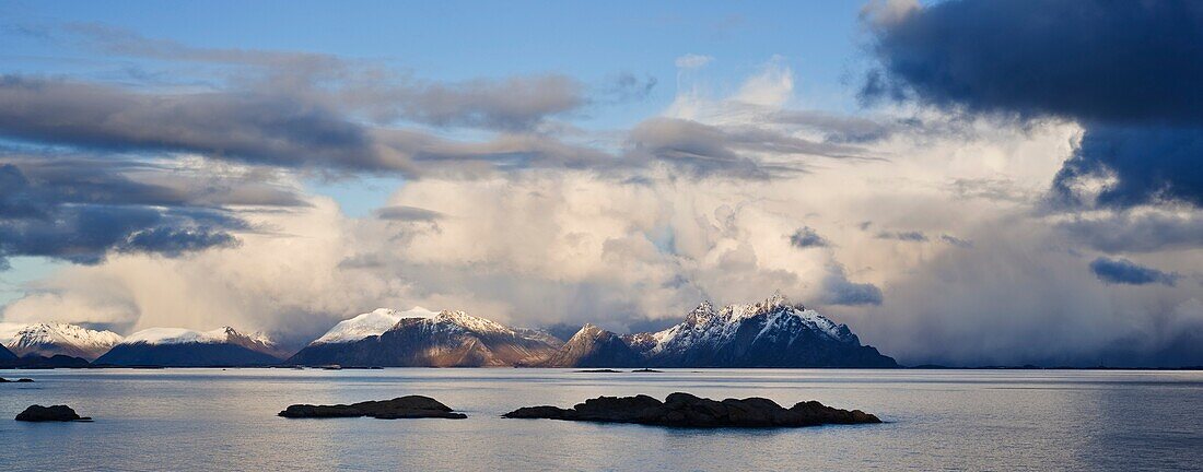 View from Stamsund towards Austvågøy, Lofoten islands, Norway