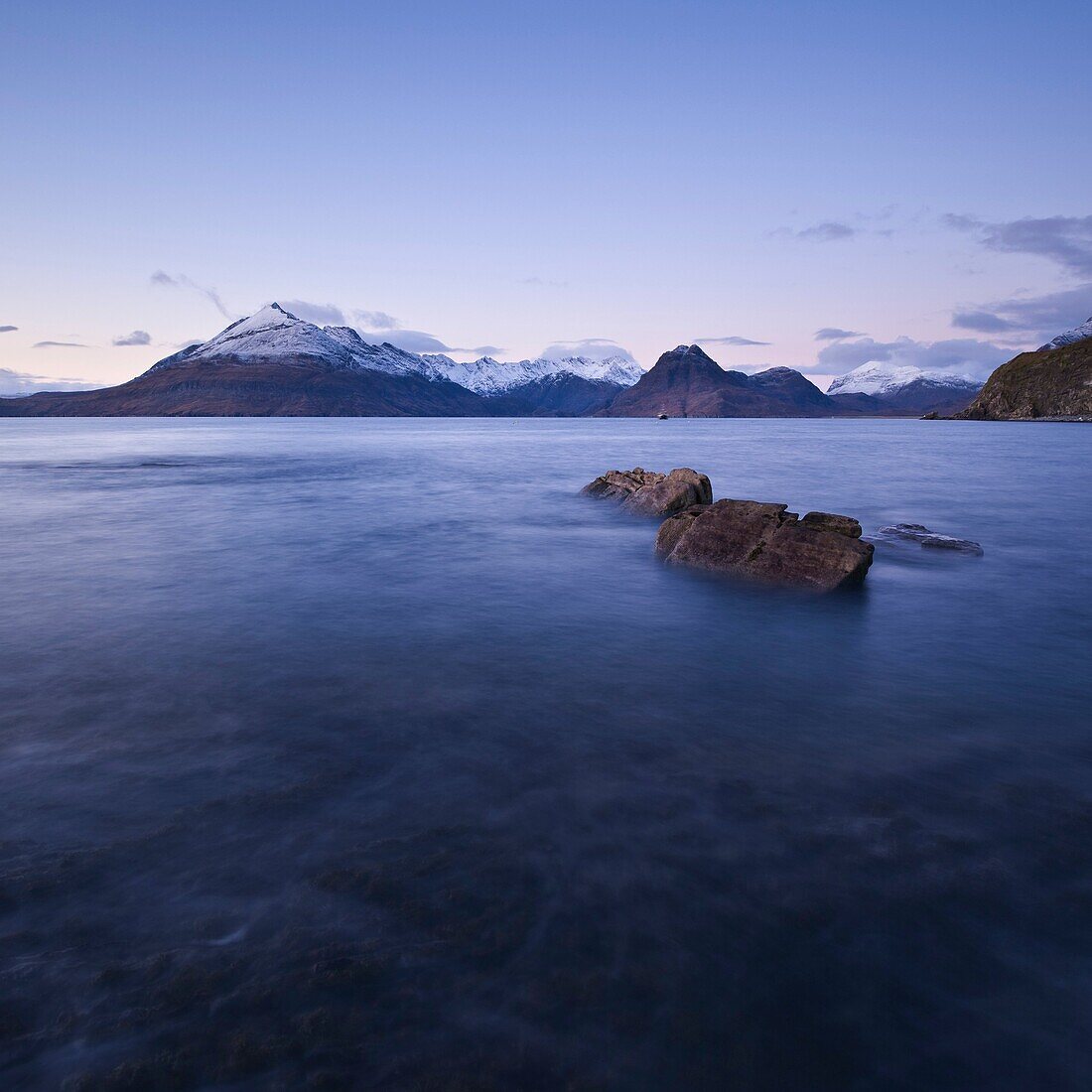 View from Elgol across Loch Scavaig towards Black Cuillin, isle of Skye, Scotland