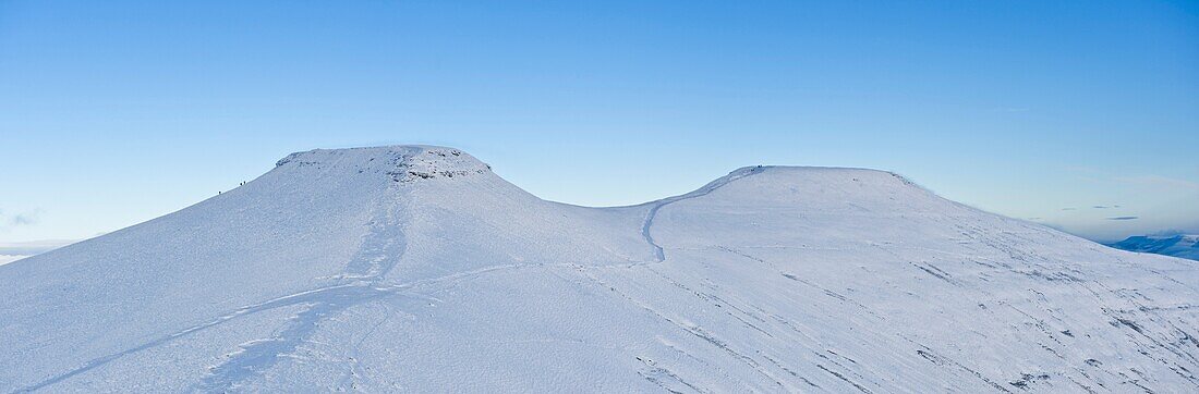 Corn Du and Pen Y Fan winter snow, Brecon Beacons national park, Wales