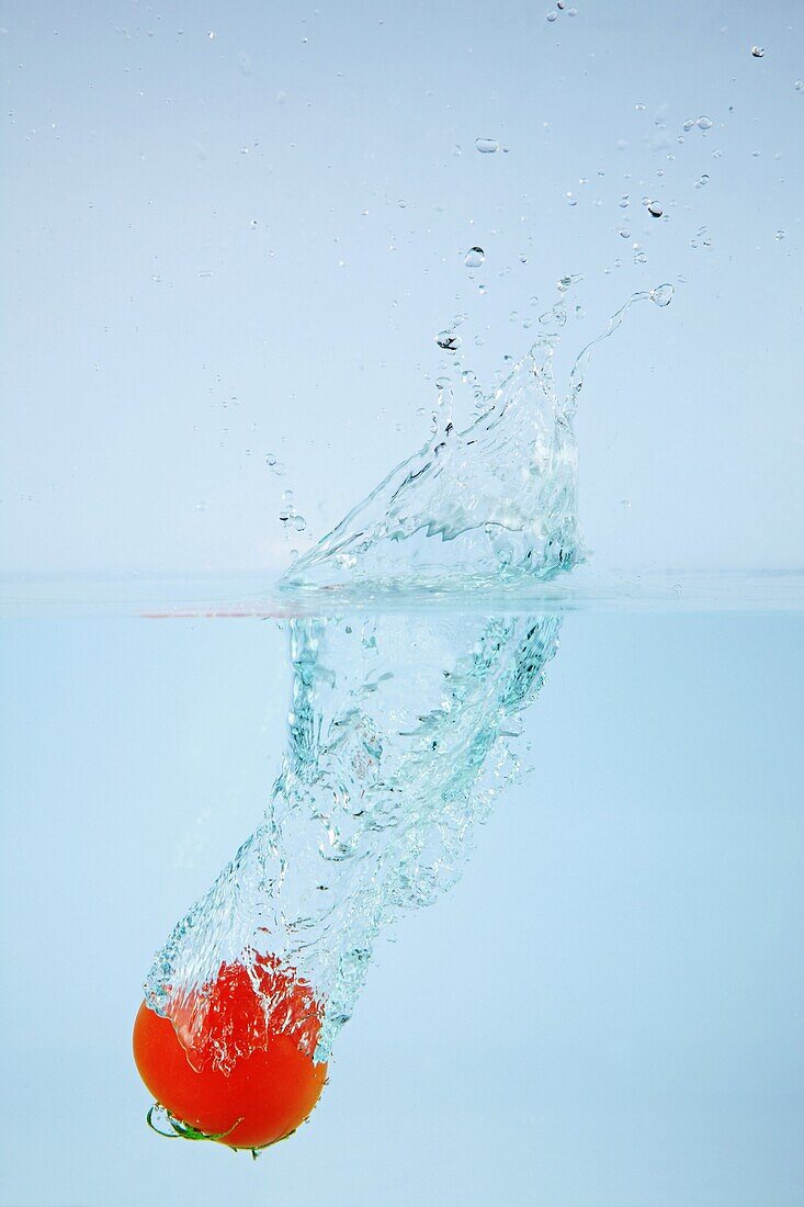 Splash of water by tomato, Japan, Fukushima