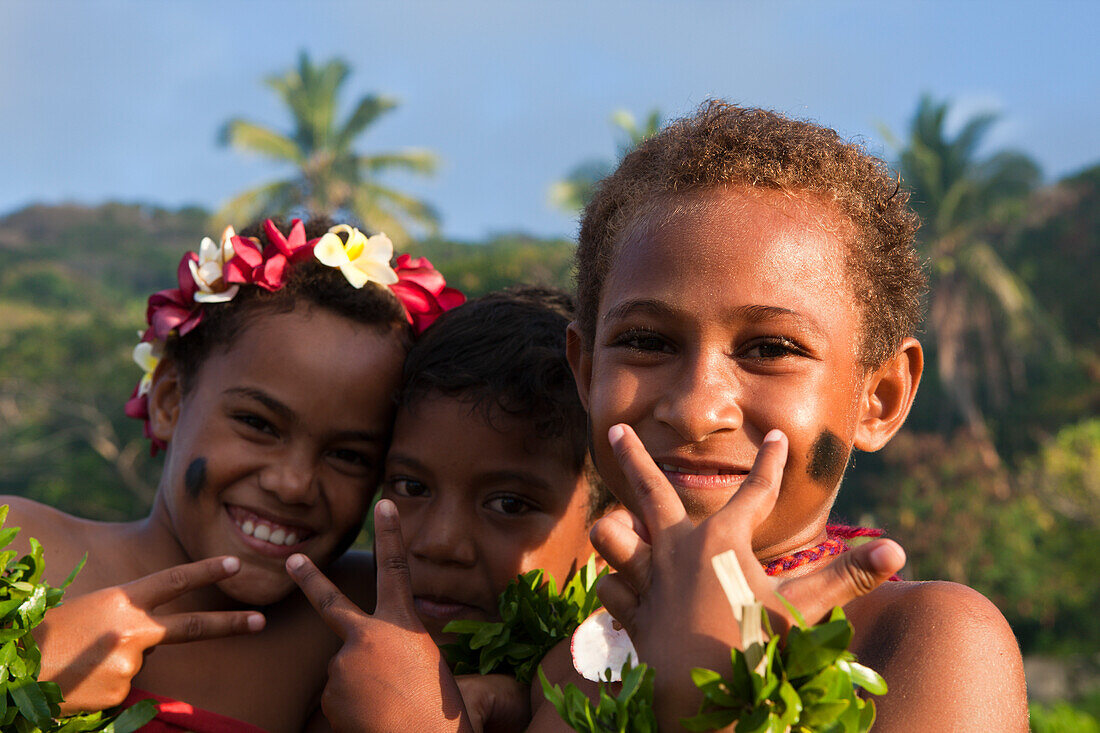 Einheimische Kinder, Makogai, Lomaviti, Fidschi