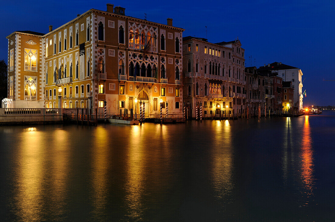 Palazzo Barbaro at night, Venice, Italy