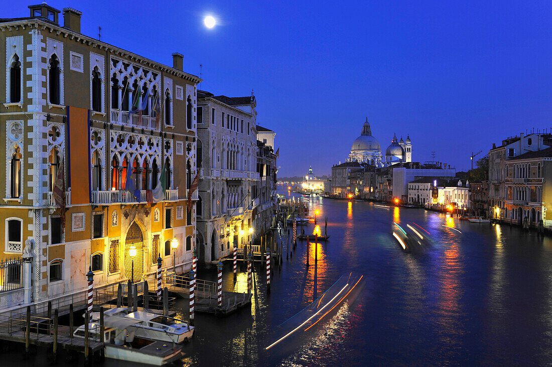 View from the Accademia Bridge on to Santa Maria della Salute, Palazzo Barbaro, Venice, Italy