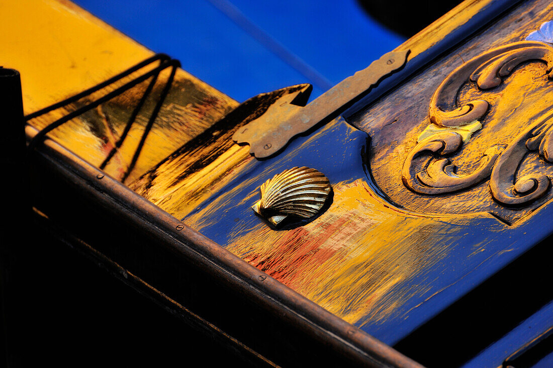 Gondola, details of the ornament, Venice, Italy
