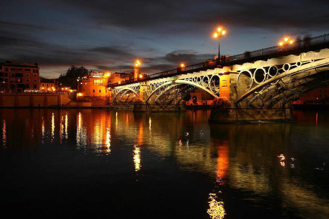 Bridge across the river of Guadalquivir, Seville, Andalusia, Spain