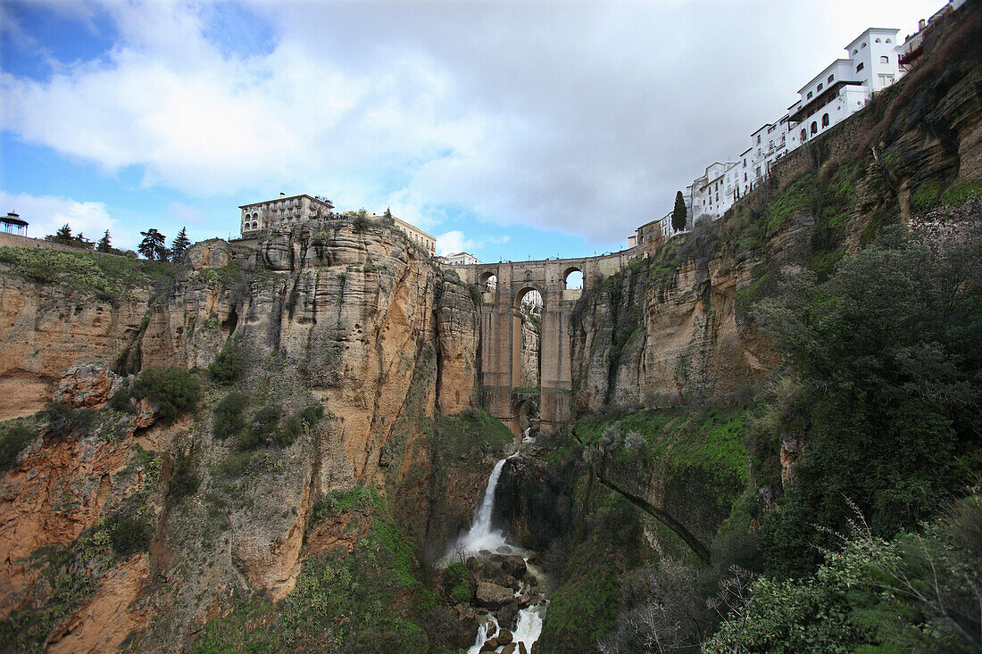 Puento Nuevo, the New Bridge, 18 century, canyon El Tajo, Ronda, Malaga, Andalusia, Spain