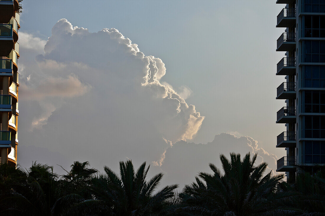 Billowing Clouds Between, Miami Beach, FL, US